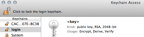 login section of keychain image