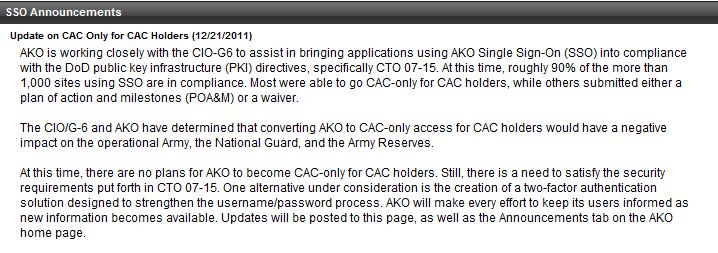 Militarycac S Ako Specific Problems And Solutions Page
