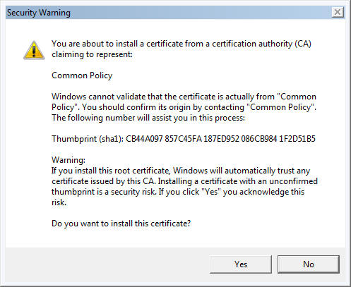 install smart card certificate on windows 10