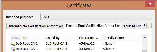 dod root certificates mac