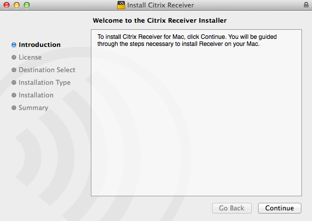Welcome to the Citrix Receiver Installer image